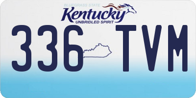 KY license plate 336TVM