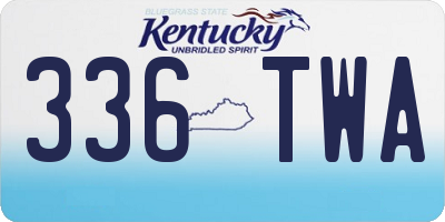 KY license plate 336TWA