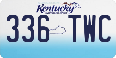 KY license plate 336TWC