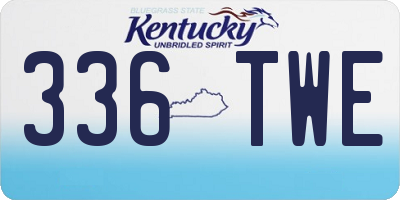 KY license plate 336TWE