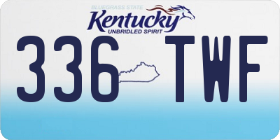KY license plate 336TWF
