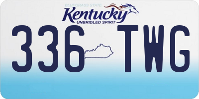 KY license plate 336TWG
