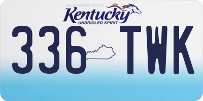 KY license plate 336TWK