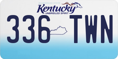 KY license plate 336TWN