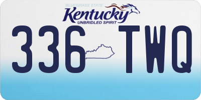 KY license plate 336TWQ