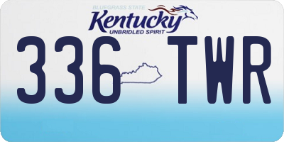 KY license plate 336TWR