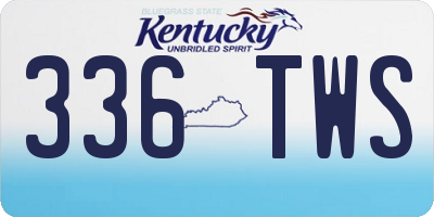 KY license plate 336TWS