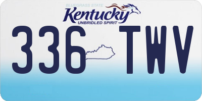 KY license plate 336TWV