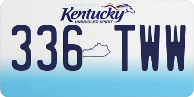 KY license plate 336TWW