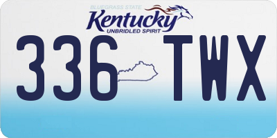 KY license plate 336TWX