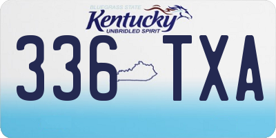 KY license plate 336TXA
