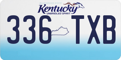 KY license plate 336TXB