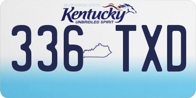 KY license plate 336TXD