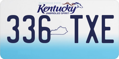 KY license plate 336TXE