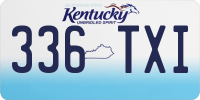 KY license plate 336TXI