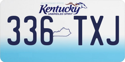 KY license plate 336TXJ