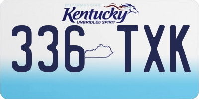 KY license plate 336TXK