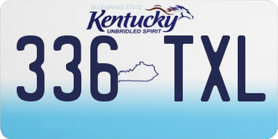 KY license plate 336TXL