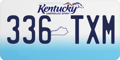 KY license plate 336TXM