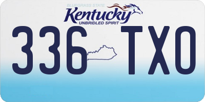 KY license plate 336TXO