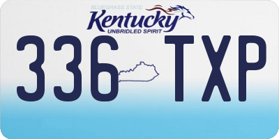 KY license plate 336TXP