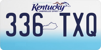 KY license plate 336TXQ