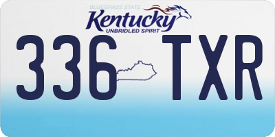 KY license plate 336TXR