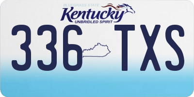 KY license plate 336TXS