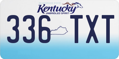 KY license plate 336TXT
