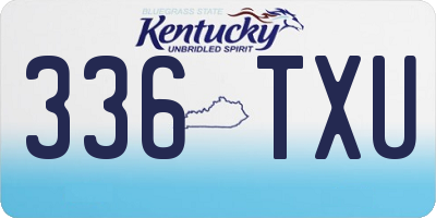 KY license plate 336TXU