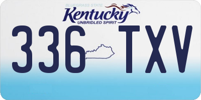 KY license plate 336TXV