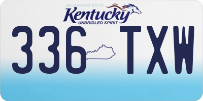 KY license plate 336TXW