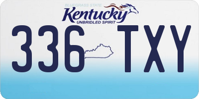 KY license plate 336TXY