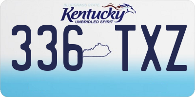 KY license plate 336TXZ