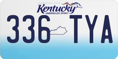 KY license plate 336TYA