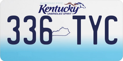 KY license plate 336TYC