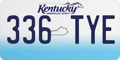 KY license plate 336TYE