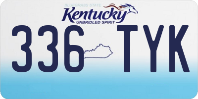 KY license plate 336TYK