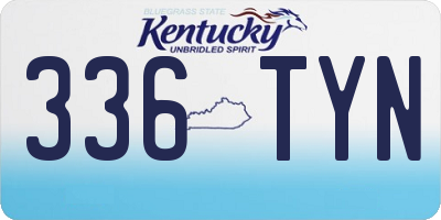 KY license plate 336TYN