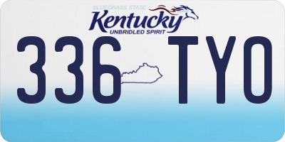 KY license plate 336TYO