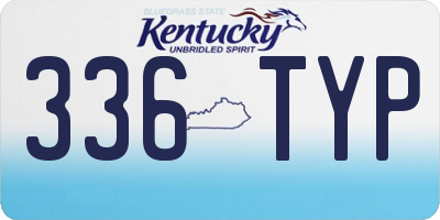 KY license plate 336TYP