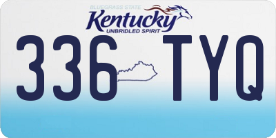 KY license plate 336TYQ
