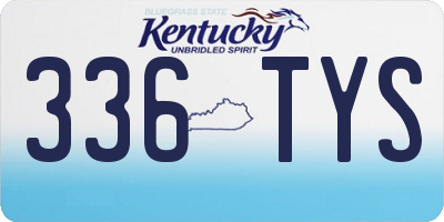 KY license plate 336TYS