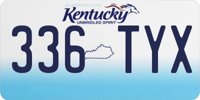 KY license plate 336TYX