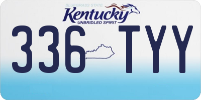 KY license plate 336TYY