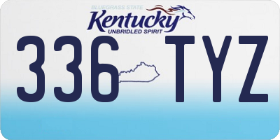 KY license plate 336TYZ