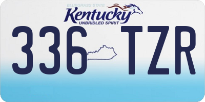 KY license plate 336TZR