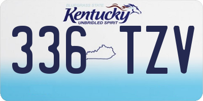 KY license plate 336TZV