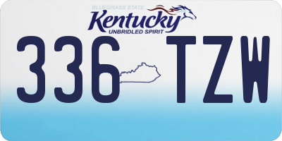 KY license plate 336TZW