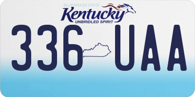 KY license plate 336UAA